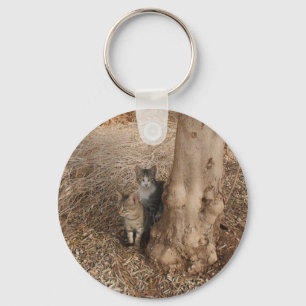 CATS IN WOODLAND KEY RING
