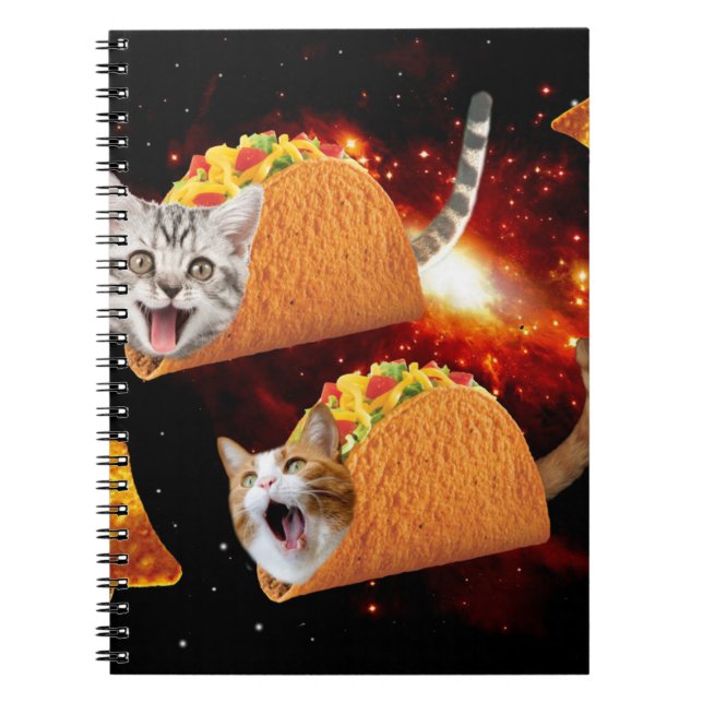 Cats inside space tacos notebook (Front)