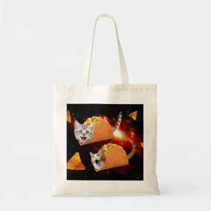 Cats inside space tacos tote bag