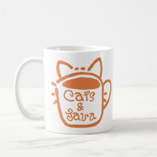 Cats & Java Orange Coffee Mug