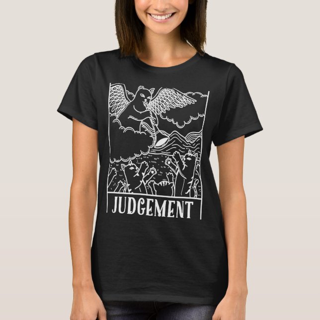 Cats Judgement Tarot Card Men Women T-Shirt (Front)