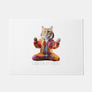 Cats , Karma is a cat, Yoga sports cat Doormat
