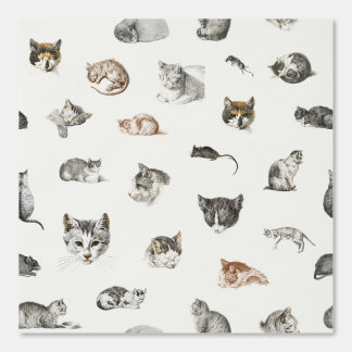 Cats Kittens Mice Cat Lady Chinoiserie Toile Wallpaper