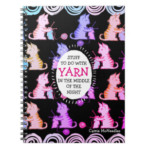 Cats knitting needles knitter crafts idea notebook