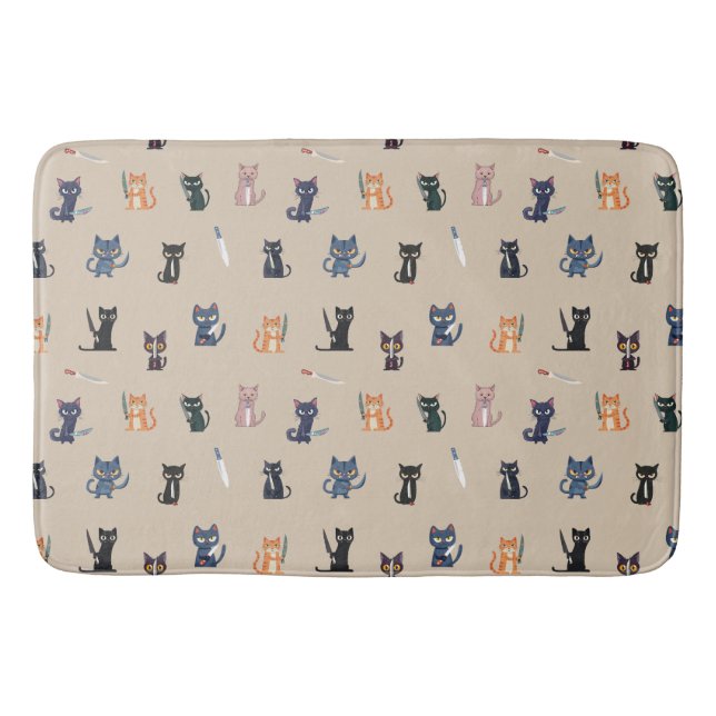 Cats & Knives Bath Mat (Front)