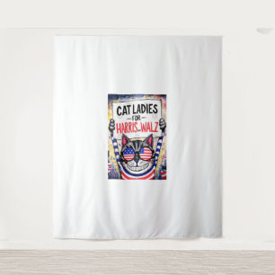 Cats Ladies for Harris Walz  Tapestry