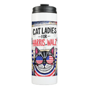 Cats Ladies for Harris Walz  Thermal Tumbler