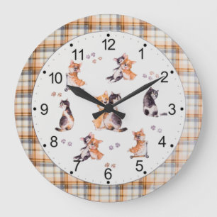 Cats Large Clock