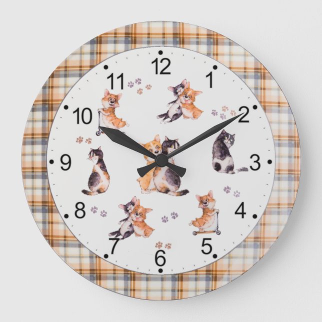 Cats Large Clock (Front)