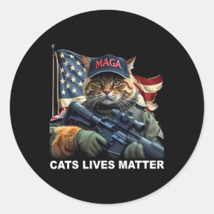 Cats Lives Problem Funny Trump 2024 Cat Classic Round Sticker