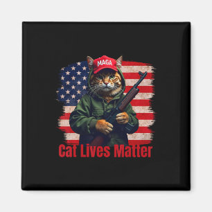 Cats Lives Problem Funny Trump 2024 Cat Voting Tru Magnet