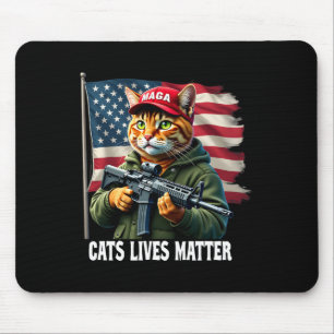 Cats Lives Problem Funny Trump 2024 Cat Voting Tru Mouse Pad