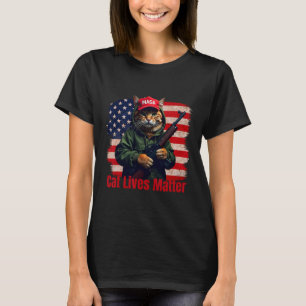 Cats Lives Problem Funny Trump 2024 Cat Voting Tru T-Shirt