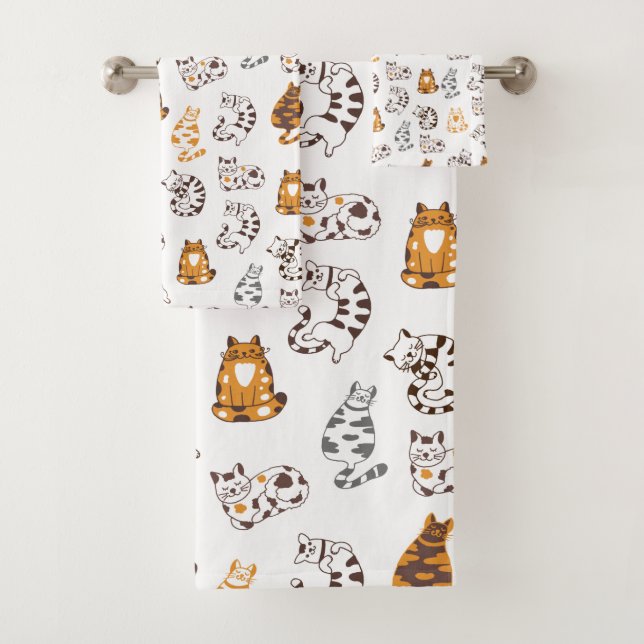 Cats Lounging Bath Towel Set (Insitu)