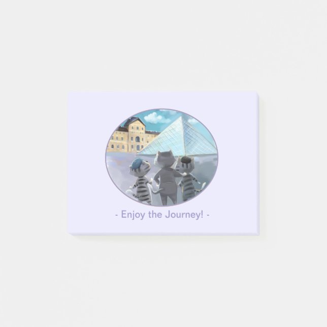 Cats Louvre Paris - Enjoy Notes 4" x 3" (Front)