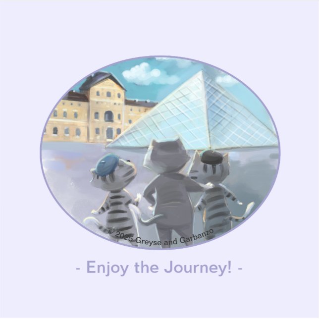 Cats Louvre Paris - Enjoy Vinyl Sticker (Front)