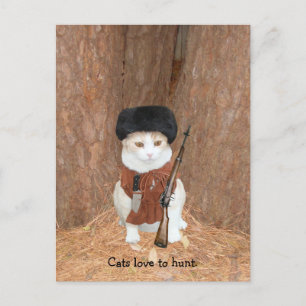 Cats love to hunt. postcard