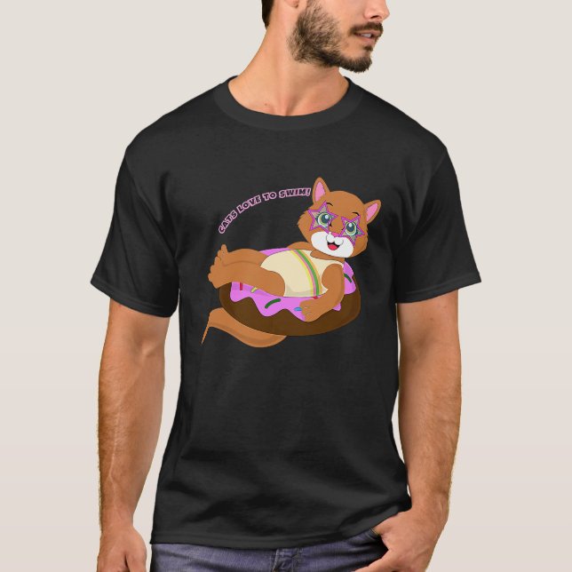 cats love to swim summer T-Shirt (Front)