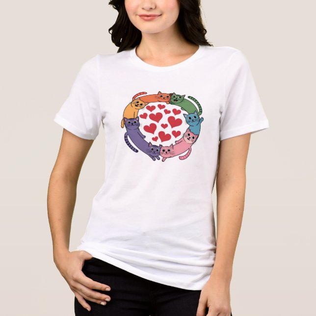 Cats Love Tri-Blend Shirt (Front)