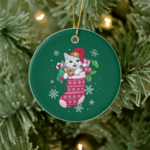 Cats Lover Christmas Funny Cats Owner Ceramic Ornament