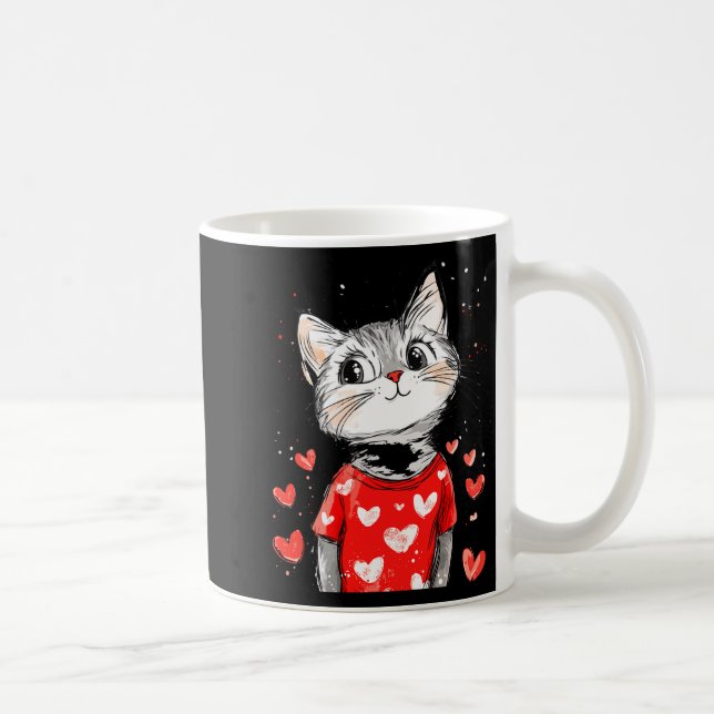 Cats Lover Heart Girls Kitten Valentine’s Day Wome Coffee Mug (Right)