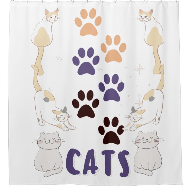 cats lovers shower curtain (Front)