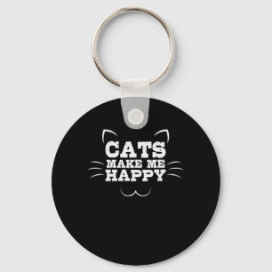 Cats Make Me Happy Key Ring