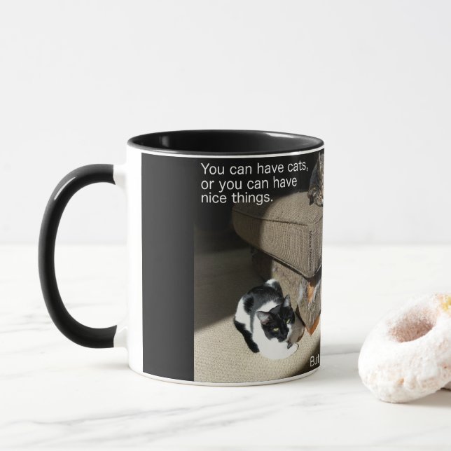 Cats Meme Coffee Mug (With Donut)