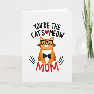 Cats Meow Best Mom Illustration Card