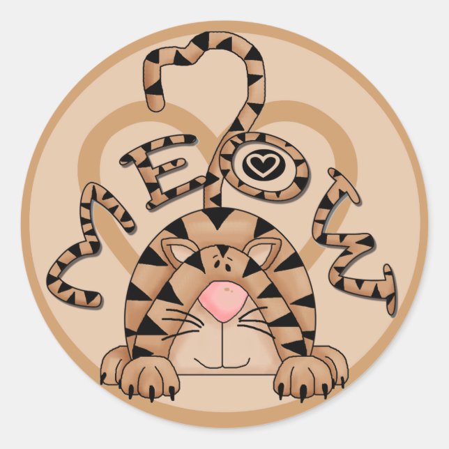Cat's Meow Classic Round Sticker (Front)