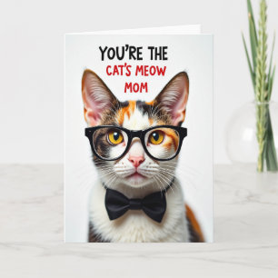 Cats Meow Mom Portrait Mothers Day Card