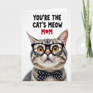 Cats Meow Moms Love Illustration Card