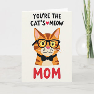Cats Meow Mothers Day Illustration Card