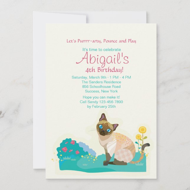 Cat's Meow Party Invitation (Front)