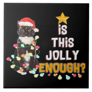 Cats Merry Chirstmas Ceramic Tile