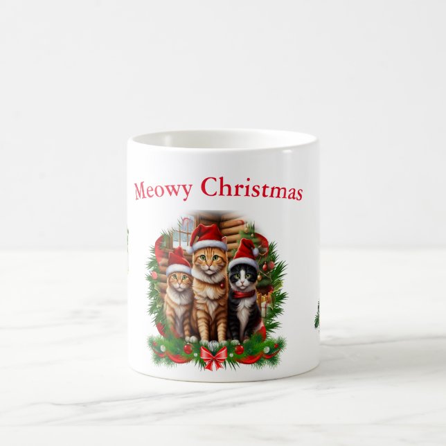 Cats merry christmas Animals Coffee Mug (Center)