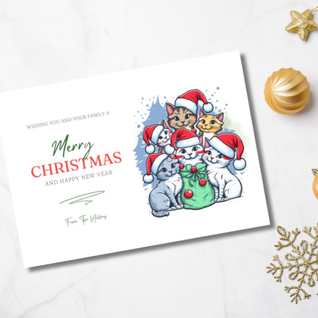 Cats Merry Christmas, Meowy Christmas, Funny Gift Enclosure Card (Creator Uploaded)