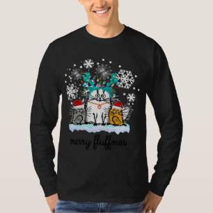 Cats Merry Fluffmas funny christmas costume T-Shirt