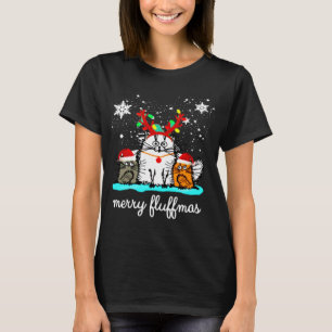 Cats Merry Fluffmas funny christmas T-Shirt