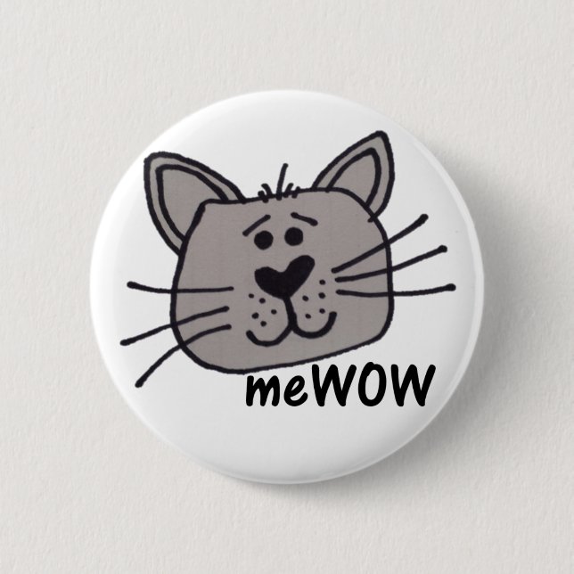 Cat's MeWOW Customisable Button (Front)