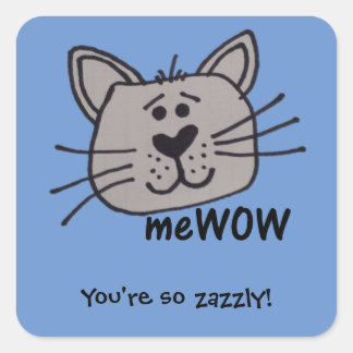 Cat's meWOW Customisable Good Job Sticker Square