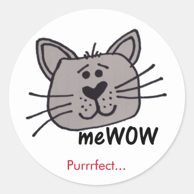 Cat's meWOW Good Job Reward Customisable Sticker (Front)