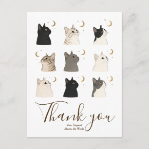 Cats Moon animal Lover Gift Celestial Postcard