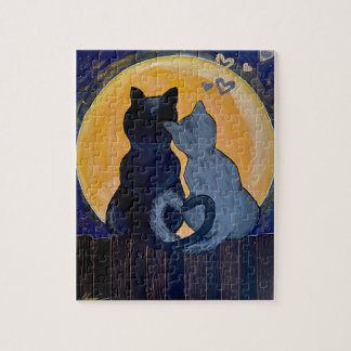 Cats moonlight jigsaw puzzle