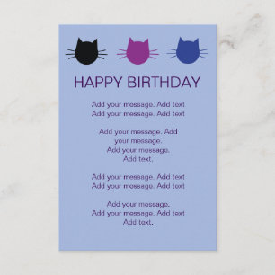 Cats multi-colored Kids Birthday Party Invite