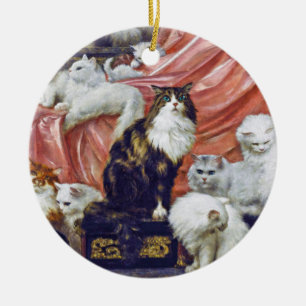 Cats (My Wife's Lovers), Carl Kahler Ceramic Ornament