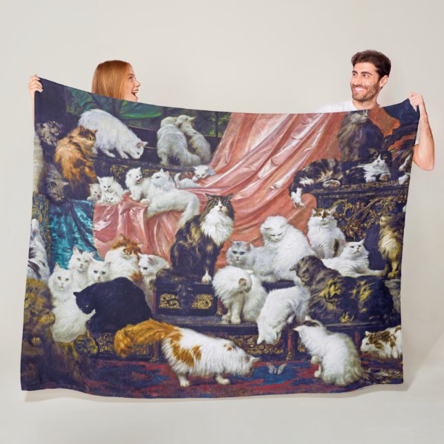 Cats (My Wife's Lovers), Carl Kahler Fleece Blanket (In Situ)