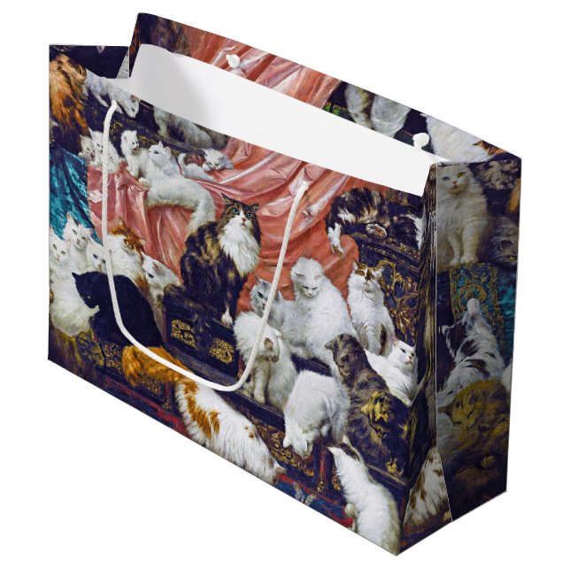Cats (My Wife's Lovers), Carl Kahler Large Gift Bag (Front Angled)