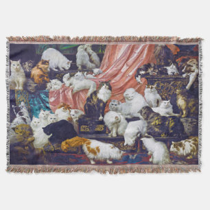 Cats (My Wife's Lovers), Carl Kahler Throw Blanket