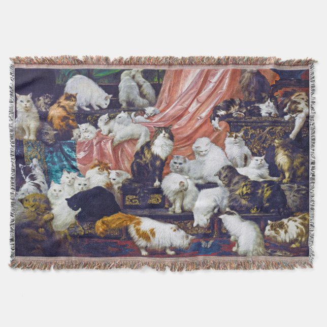 Cats (My Wife's Lovers), Carl Kahler Throw Blanket (Front)